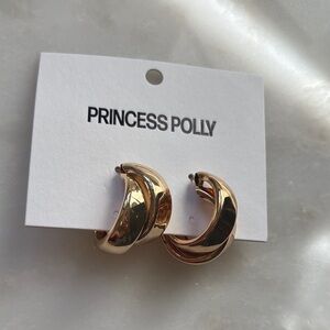 Princess Polly Shiny Gold Chunky Hoops